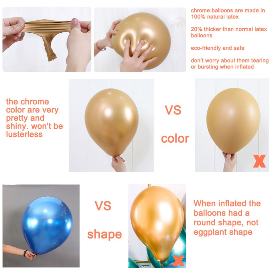 Ballons en or rose chromé de 10 pouces
