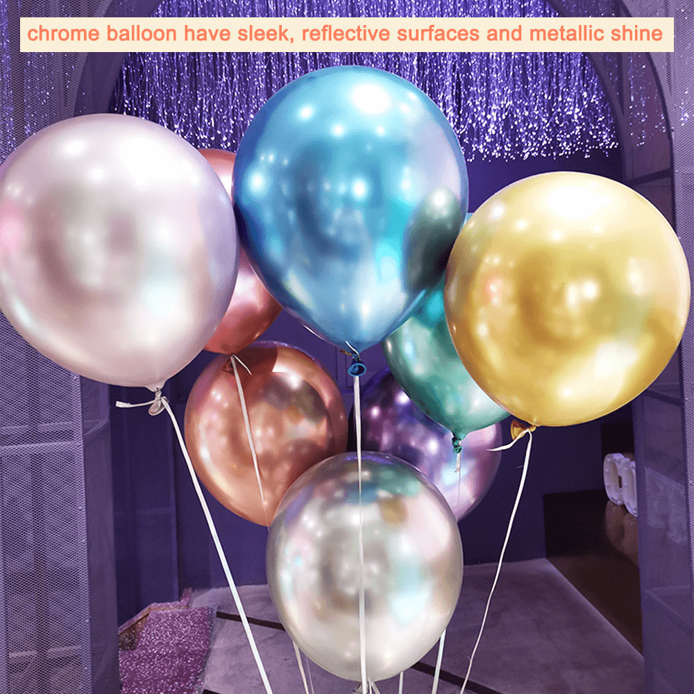 Inflatable Helium Latex Chrome Metallic Color 12 inch 3.2g Party Decoration Chrome Balloons